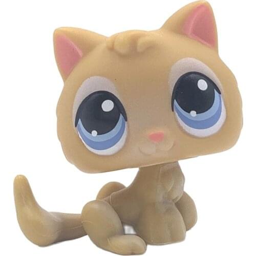 LPS CAT Rare original pet shop toys cat #47 light yellow Baby Kitty cute animal Kitten for girls collection
