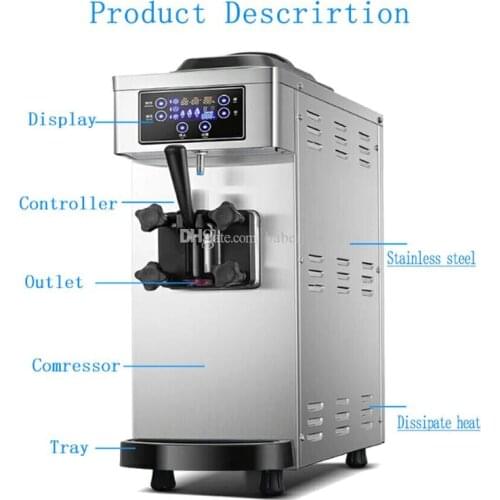 Mini Soft Serve Ice Cream Machines For Ice Cream Popular Stainless Steel Small Desktop Single Head Ice Cream Machine In China