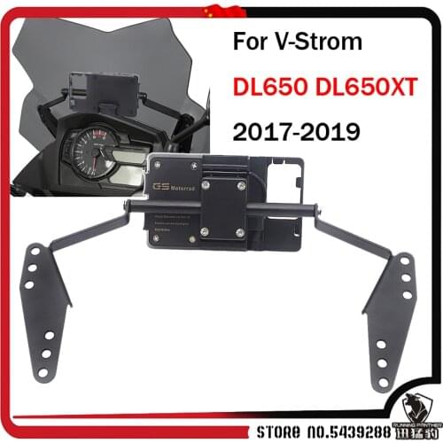 Mobile Phone Navigation bracket Motorcycle USB Charging Wireless charging Mount For Suzuki DL 650 V-Strom DL650 2017 2018 2019