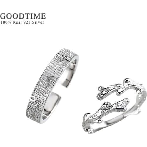 Fashion Pure 100% 925 Sterling Silver Ring For Women Men Tree Vine Couple Lover Ring Valentines Day Anniversary Jewelry Gift