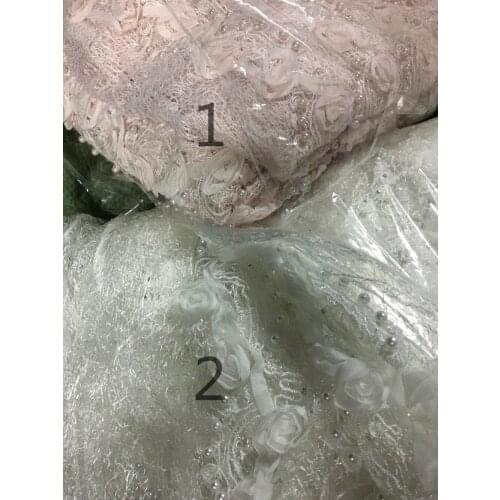 Fashion design African Lace fabrics /beaded Embroidered mesh tulle Lace /High Quality guipure lace Fabrics for wedding