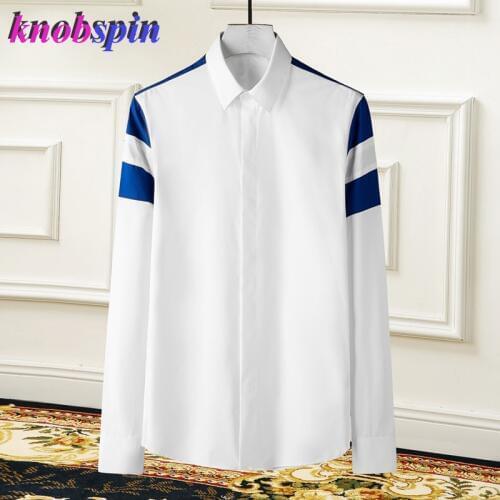 2019 Long sleeve Shirt men Europe Trend Autumn Winter clothes male Casual Slim Camisas masculina Brand business men shirts 4XL