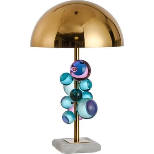 Post Modern Luxury Color Crystal Ball Table Lamps Bedroom Living Room Designer Table Lights Model Room Bedside Study Fixtures