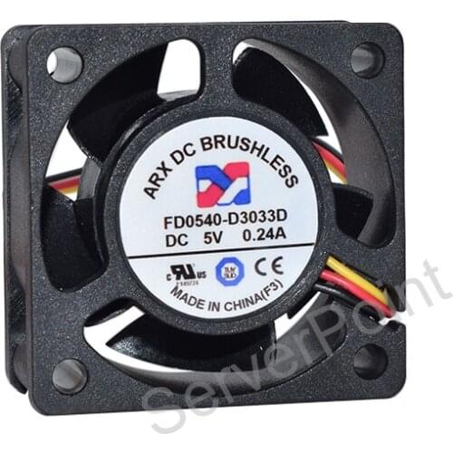 New For ARX FD0540-D3033D DC5V 0.24A 3 Pins Cooling Fan