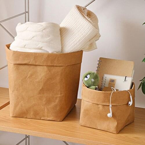 Kraft Paper Bag Waterproof Garden Flower Pot Multifunction Desktop Home Storage Bag For Fruits Vegetable Breads Container Decor