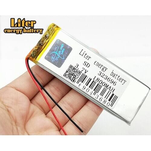 323696 3.7V 1800mAh Rechargeable li-Polymer Li-ion Battery For MP4 MP5 DVD GPS Camera Electric Toys 96x36x3.2mm Batteries