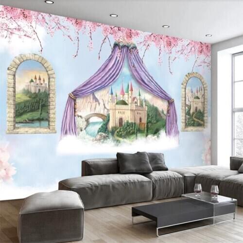 Custom wallpaper 3d mural fantasy castle childrens room mural European bar cafe background wall living room bedroom wallpaper