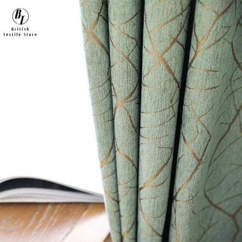 Nordic Popular American Curtains for Living Dining Room Bedroom Chenille Simple Modern Light Luxury 2021 New Blackout Curtains