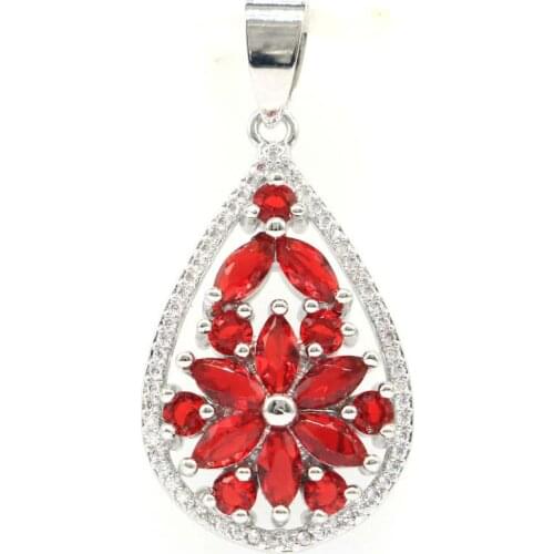 46x26mm Super Big European Design Created Green Peridot For Womans Dating Eye Catching Silver Pendant Eye Catching