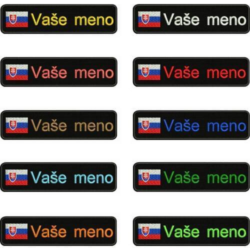 Slovak flag Slovakia 10X2.5cm Embroidery Custom Name Text Patch Stripes badge Iron On Or Velcro Backing Patches For Clothes