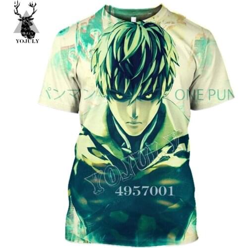 SONSPEE ONE PUNCH-MAN Genos 3D Print Anime Pajamas T-Shirt Men Street Wear T Shirts Summer Unisex Casual Short Sleeve Tops