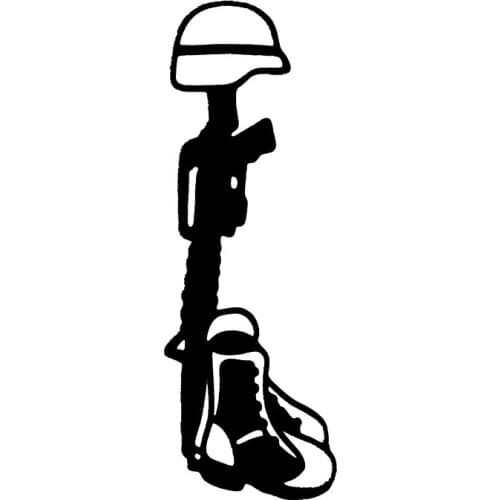 17*5.9cm GUN COMBAT BOOTS HELMET Car Stickers Memorial Armed Army Vinyl Decal Fashion car stickers to cover scratches