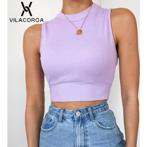 Purple Round Neck Cotton Female Tank Top Backless Cross Bandage Hollow Out Crop Top Solid Sleeveless Bodycon Women Top Vest