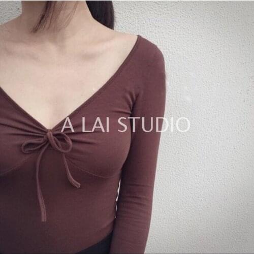 WSYORE Slim Spring Tops Long Sleeve Shirt Women V-neck Bowknot Winter Casual Vintage Buttoming Shirts Female T shirt NS676