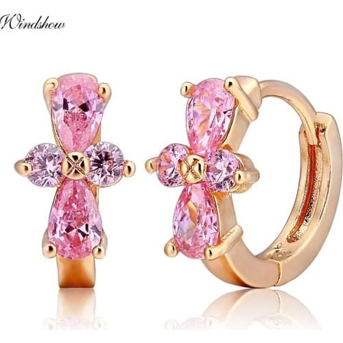 Gold Color Small Loop Round Circle Huggies Hoop Earrings for Women Girls Kids CZ Zircon Jewelry Aros bijoux boucle d'oreille