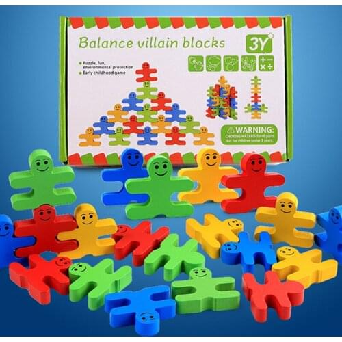 1Box Teaching Aids Baby Gift Funny Balance Game Building Blocks Souptoys Early Educational Toys Stacking Game Wood