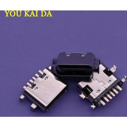 1Pcs/Lot Micro Usb Jack 3.1 Type-C 6Pin Sink female Connector For Mobile Phone Charging Port Charging Socket Tow Feet Plug
