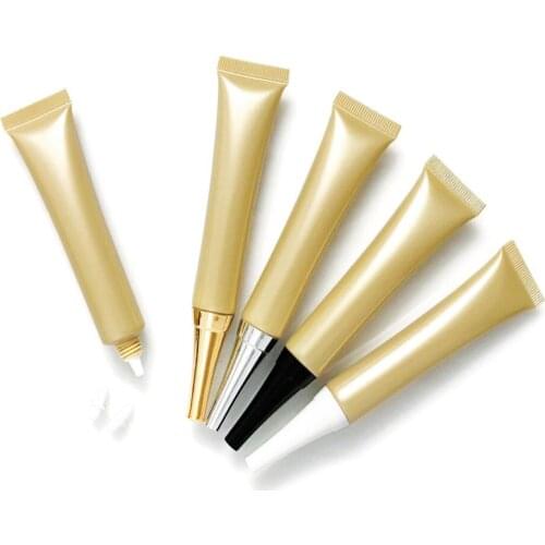 10m/15ml/20ml gold plastic soft tube mild face cleanser eye serum essence lotion emulsion foundation skin cosmetic hose packing
