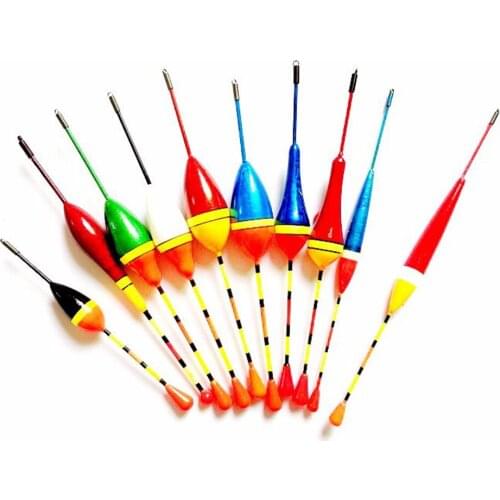 10pcs Long Tail Multicolor Fishing Throw Floats Buoys Mixed Size Bobbers Tackles Set Fishing Aquarium Fish Fishing Float
