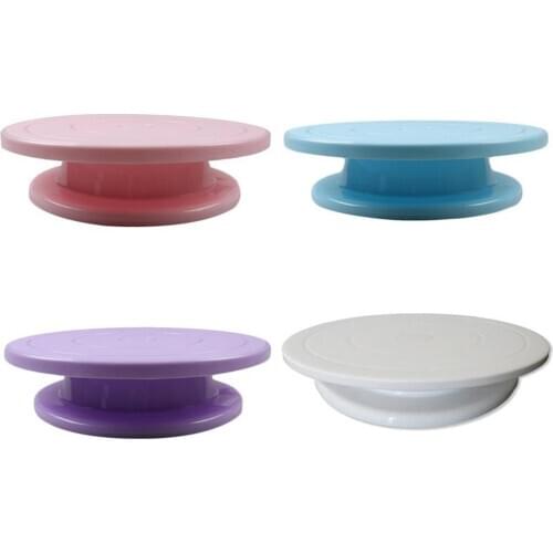 11" Cake Stand Turntable Rotating Anti-skid Round Decorating Kitchen Table White