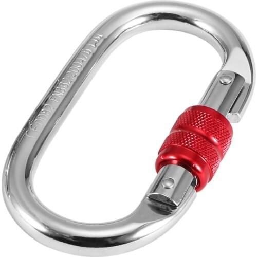 2PCS 25KN Screw Locking Gate Carabiner Aluminum Alloy Carabiner Key Chain Clip Carabiner Survival Gear Mountaineering Hook