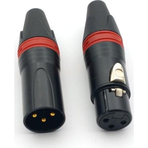 25set 3 pin XLR Audio Cable MIC Gold Plated connector