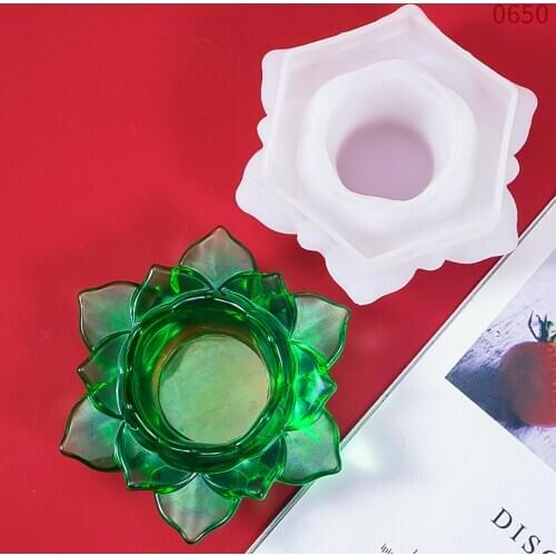Diy 3d Lotus Candle Holder Silicone Mold Epoxy Resin Flower Candles Holders Mold Craft Decoration Tool Diy At Home Making Tool
