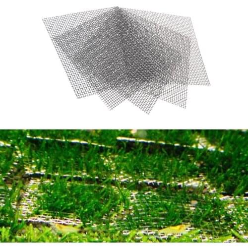 8x8cm Aquarium Fish Tank Stainless Steel Wire Mesh Pad Plants Moss Net Decor