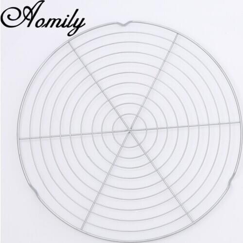 Amoliy 32.4cm Nonstick Cake Cooling Rack Round Cooling Grid Cookies Biscuits Bread Tray Stainless Steel Wire Tray Baking Tools