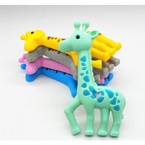 Chengkai 5PCS BPA Free Silicone Giraffe Teether DIY Newborn Baby Pacifier Dummy Teething Pendant Nursing Sensory Animal Toy Gift