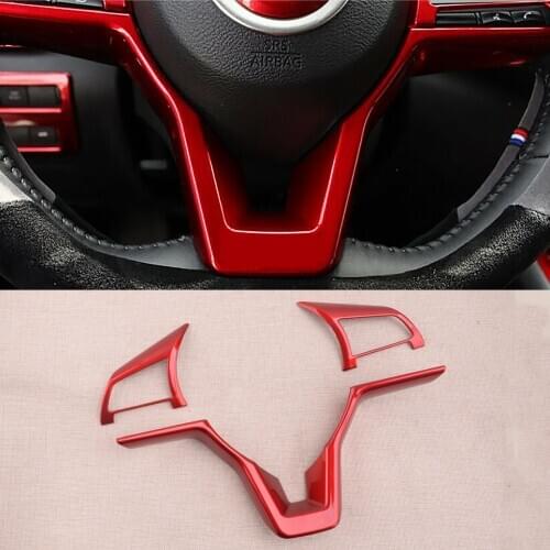 CITALL 1 Set Car Interior Steering Wheel Decoration Trim Frame Strip Fit For Nissan Sentra 2020 Red ABS