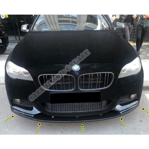 For Bmw F10 Front Bumper Attachment Lip 2010-2020 Piano Glossy Black Splitter Diffuser Universal Spoiler Bumper