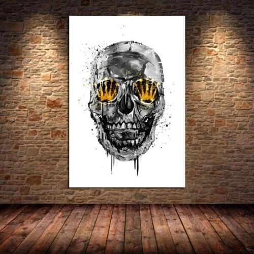 Graffiti Abstract Green Skull Luxury Canvas Painting Posters Prints Decor Cuadros Wall Pictures for Living Room Bedroom Unframed