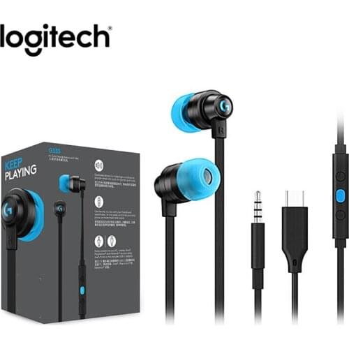 Logitech G333 3.5mm In-Ear Gaming Headphones with Microphone Double-action Coil Sound For Laptop PC Gaming Sport Music Headset