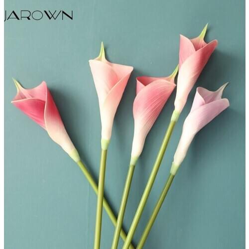 JAROWN PU Artificial Flowers Calla Lily Fake Flower Wedding Bouquet DIY Home Wedding Decoration Green Plants Tuin Decoratie