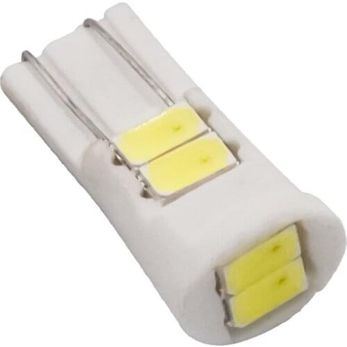 100pcs T10 LED W5W 194 168 Ceramic Car License Plate Light Reading Lamp Wedge Side Clearance Light Bulb 5630 6SMD White DC12V