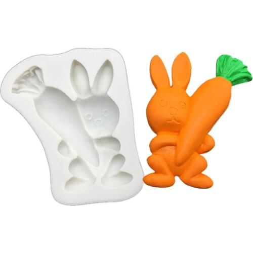 Rabbit Carrot Easter Silicone Sugarcraft Mold Chocolate Cupcake Baking Fondant Cake Decorating Tools