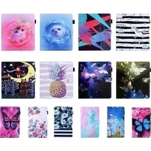 Fashion Print Animal fruit flower Case for Apple iPad mini 1 2 3 4 5 mini5 mini4 mini3 Case PU Leather Smart Cover funda+Pen