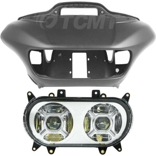 Motorcycle Matte Black Inner Outer Fairings LED Headlight For Harley Touring Road Glide 2015-2020 2019