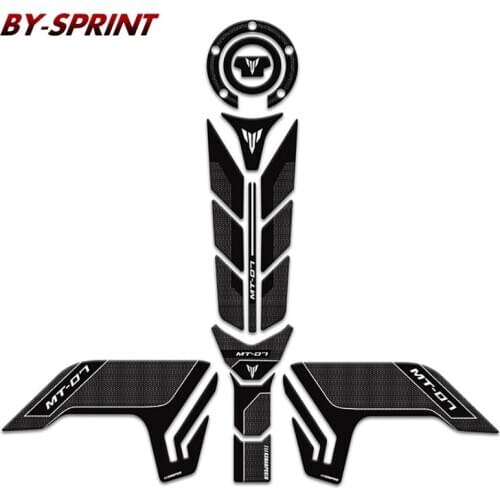 MT-07 Motorcycle 3D Gel Fuel Tank Side Traction Sticker Protector Pad Fuel Tank Cap Decal Sticker Set For YAMAHA MT07 mt07 18-20