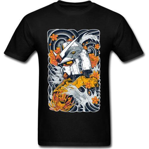 Gundam 2018 Japan Anime T-shirt Men Black T Shirt Art Design Vintage Cartoon Tops Fitness Tee Summer Funky Streetwear