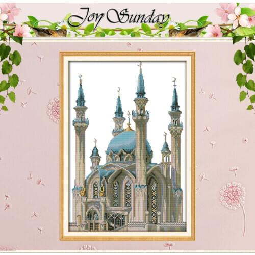 The Blue Castle (2) Counted Cross Stitch 11CT 14CT Cross Stitch Set Wholesale Scenery Cross-stitch Kit Embroidery Needlework
