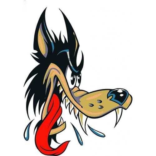 LLY-0636 Funny Big Bad Wolf Modeling Decal Cartoon Car Stickers PVC Auto Waterproof Creative Decoration Decals Accessories