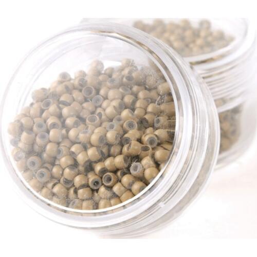 Neitsi Silicone Nano Ring Beads For Micro Loop Links Fusion Keratin Human Hair Extensions Light Brown 500 Beads