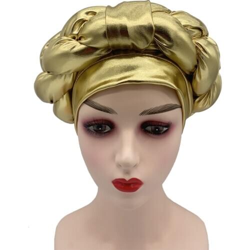 Latest Braids Turban Cap for Women Ready to Wear African auto geles Turbans Nigeria Headties Muslim Hijab Bonnet Female Headwrap