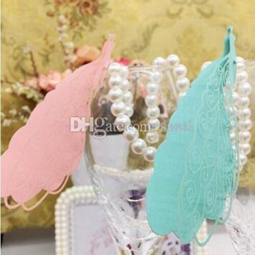 New Arrive Laser Cut Paper Place Card Escort Card Cup Card Wine Glass Card Wedding Decoration Wedding Favors and gifts,wedding f