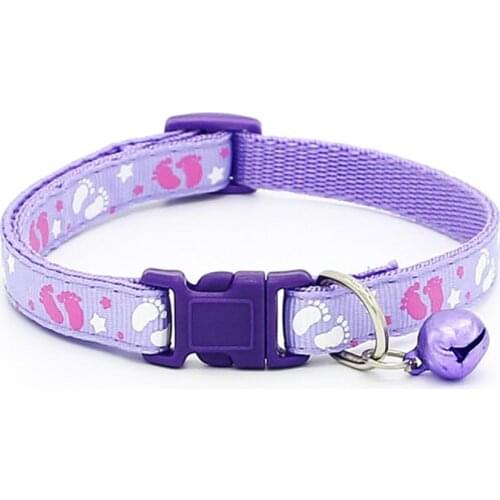 Pet Collar Cute Fashion Paws Pattern Pet Puppy Collars with Bell for Small Dogs Necklace Pet Collar