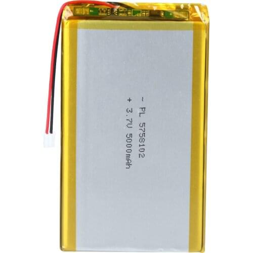 Mejuew 3.7V 5000mAh 5758102 Rechargeable Lipo Battery with JST Connector