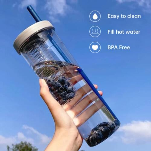 700ml Fruits Filter Water Bottle With Straw Plastic Outdoor Water Cup School Water Bottle Travel Sport Drinkware Juice Tea Cup