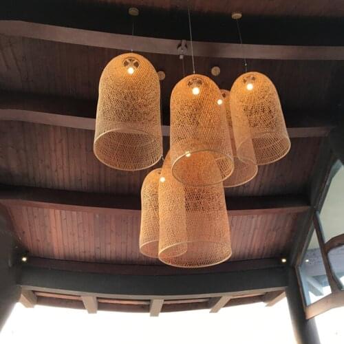 Southeast Asian Style Bamboo Pendant Lights Lighting Retro Art Pendant Lamp Bamboo Lamp Rattan Hanging Lamp Kitchen Fixtures